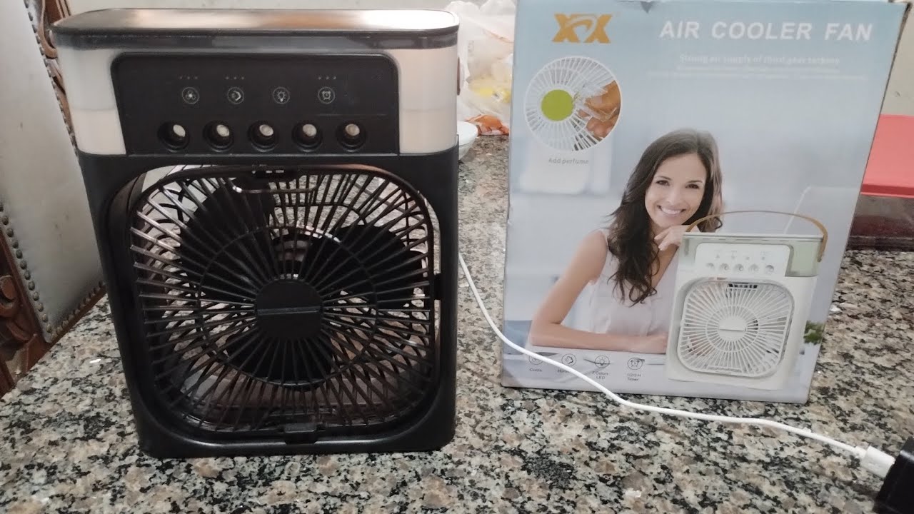 Umidificador e ventilador  portátil com luminária 