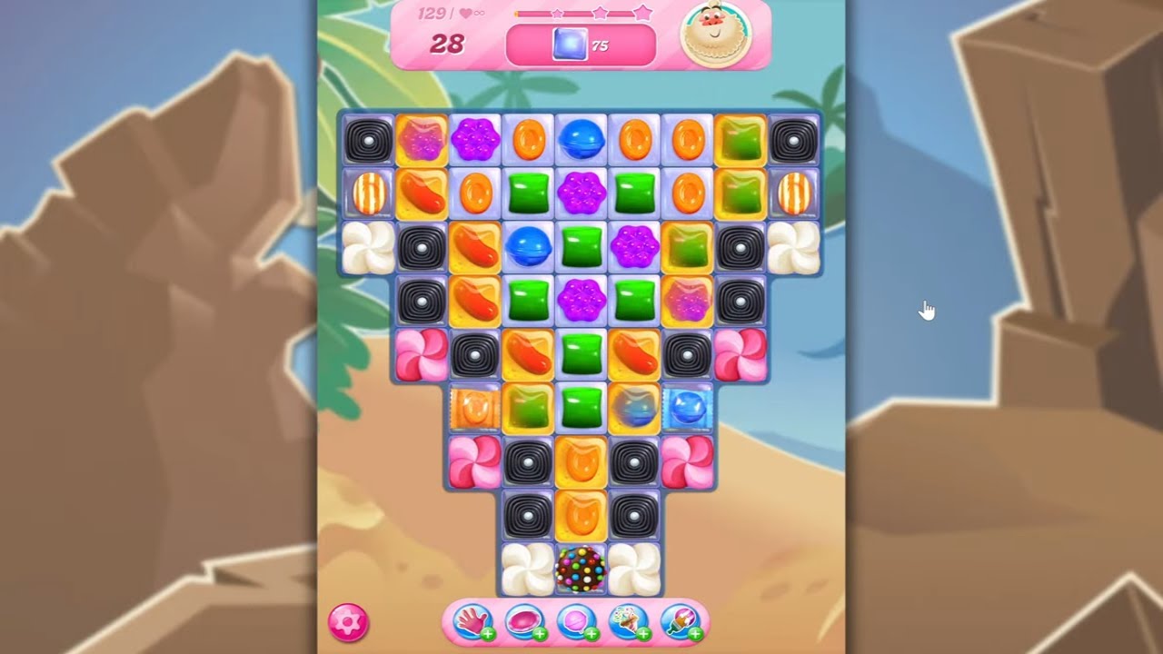 Candy Crush Saga LEVEL 129 NO BOOSTERS (new version)🐟☑️