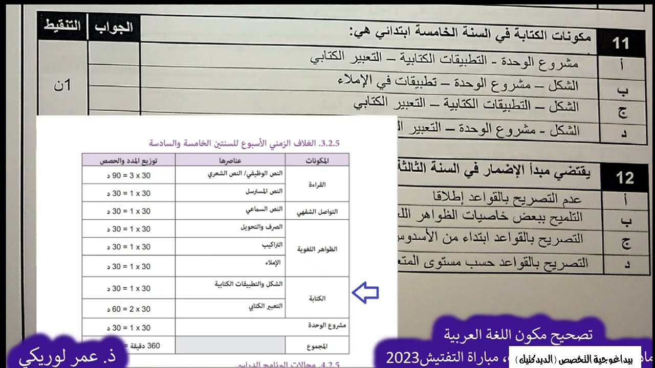 تصحيح ديدكتيك اللغة العربية؛ مباراة التفتيش يونيو 2023