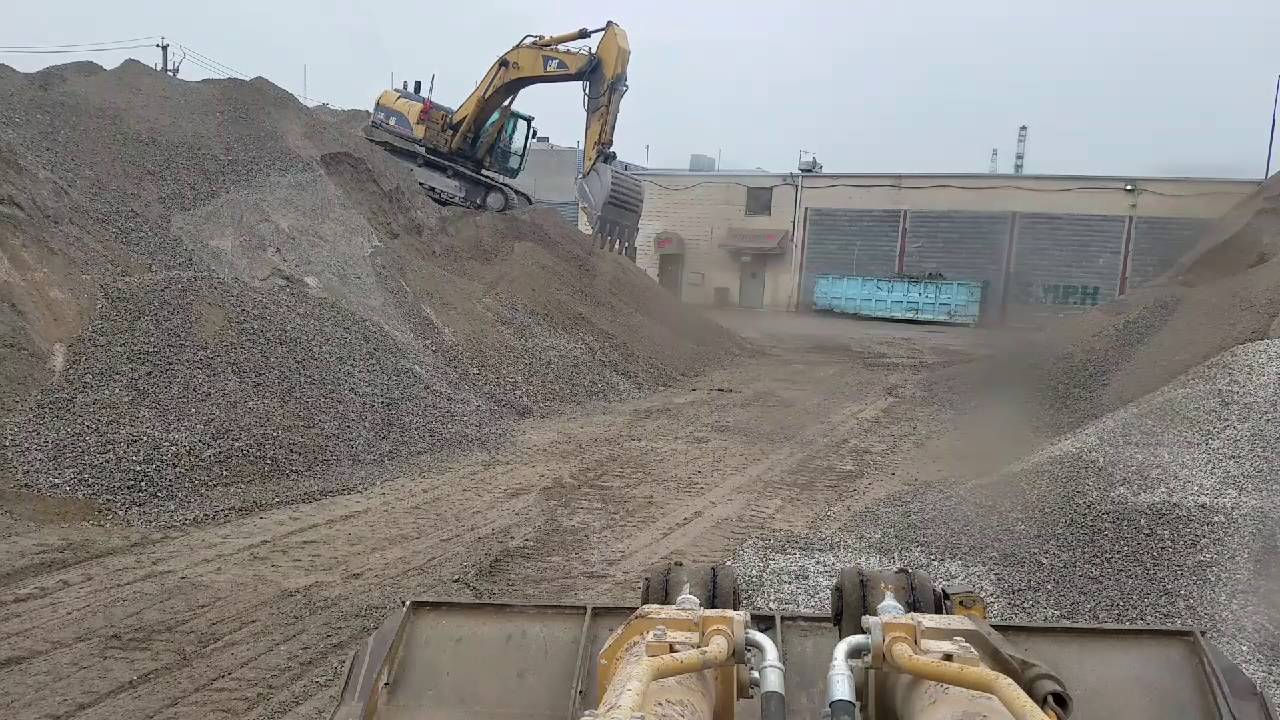 Excavator  climbing practice.
