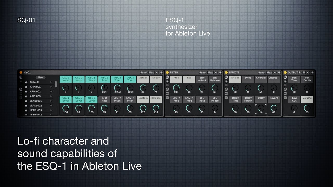 SQ-01 &mdash; ESQ-1 Synthesizer for Ableton Live