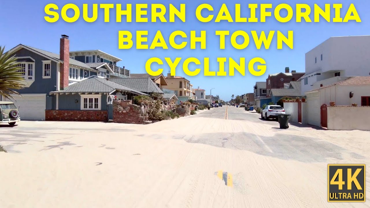 Southern California Beach Town Virtual Cycling: Oxnard Shores, Hollywood Beach, Silver Strand (4K)