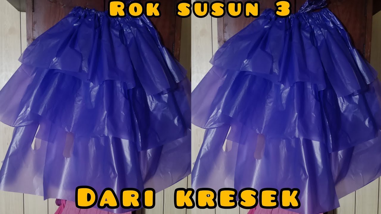 cara membuat rok kresek tumpuk 3