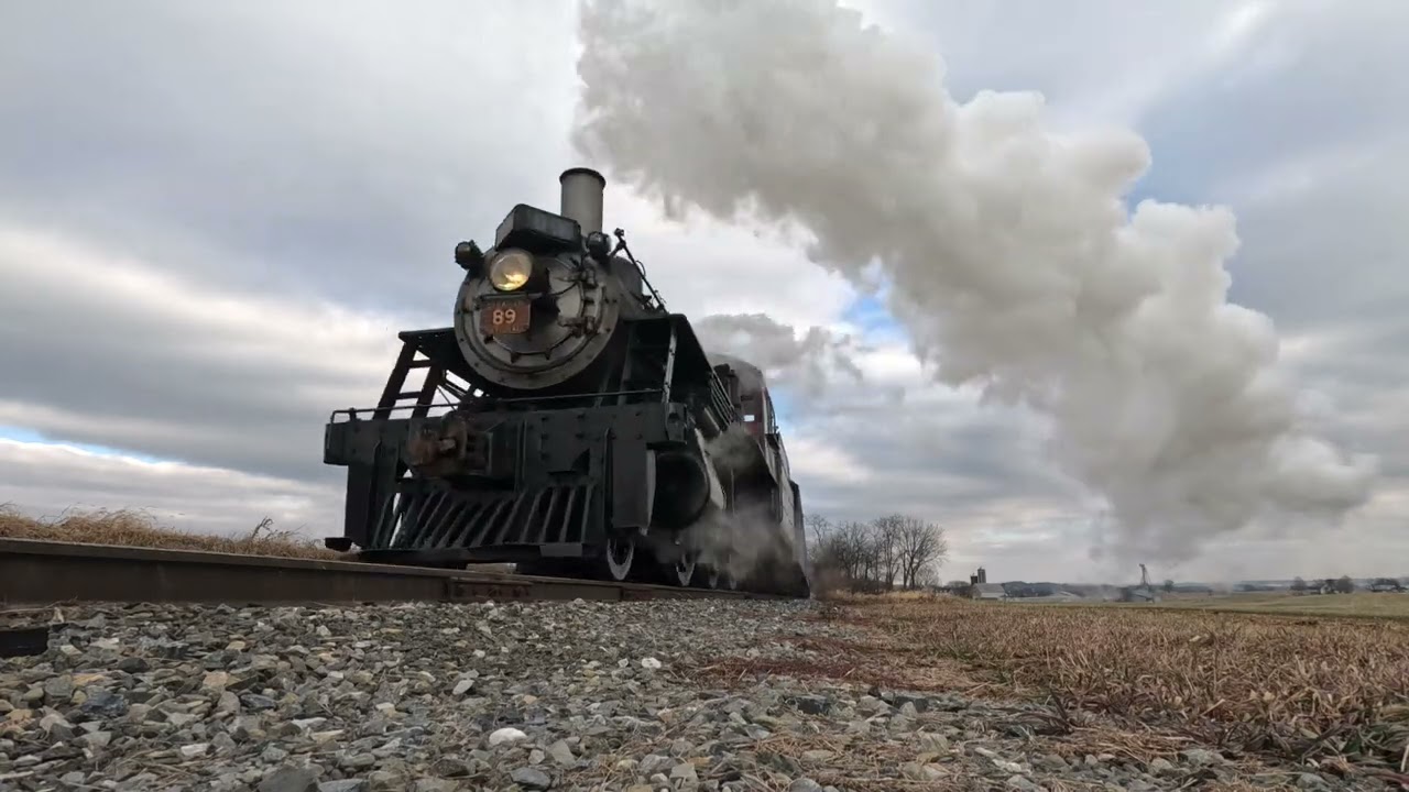 Strasburg RR Engine 89 Low Perspective @ Esbenshade Crossing! Lancaster PA