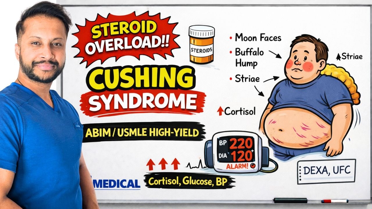 Объяснение синдрома Кушинга (ABIM/USMLE High-Yield) | Диагностика, лабораторные исследования и ле...