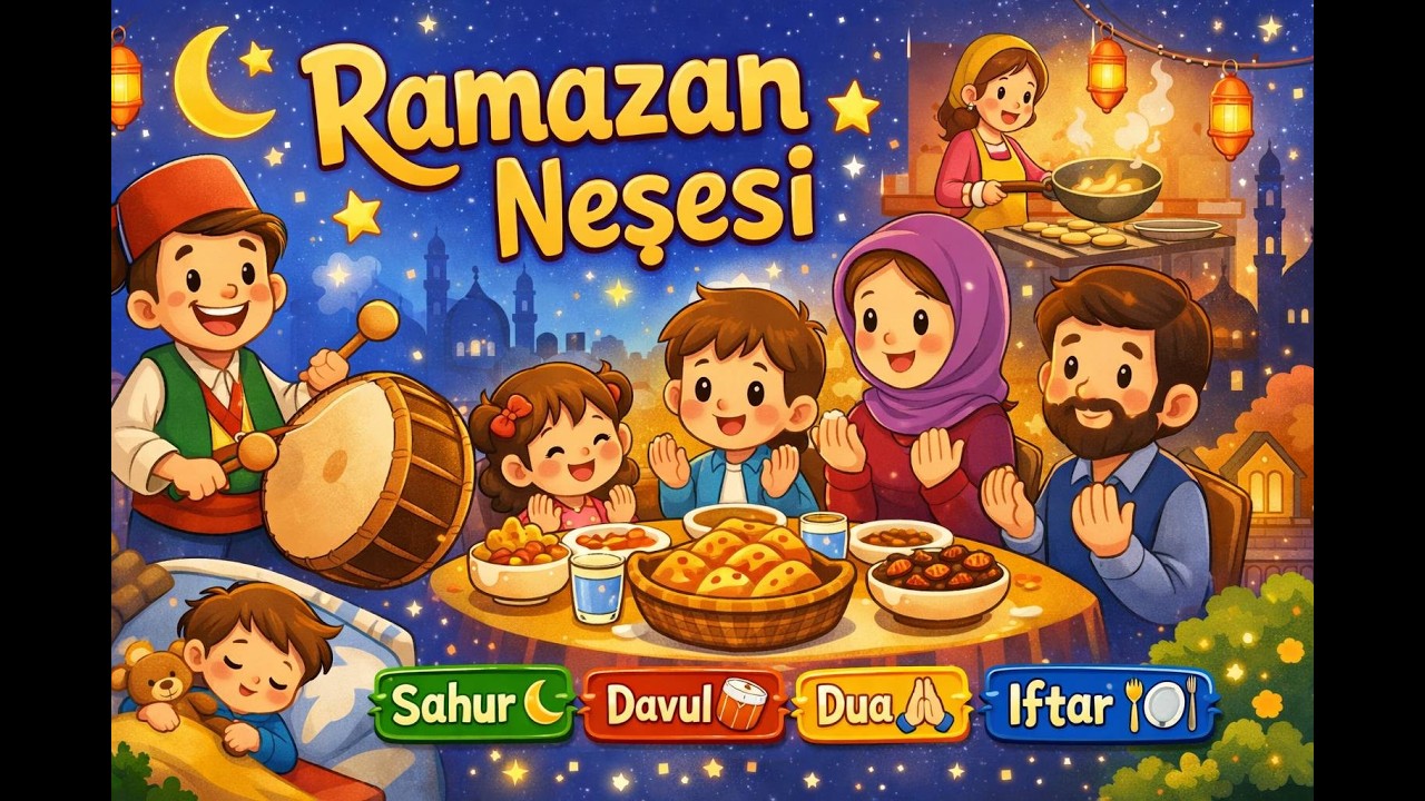 Ramazan Neşesi 🌙 | Sahurdan İftara Çocuklar İçin Eğlenceli Şarkı