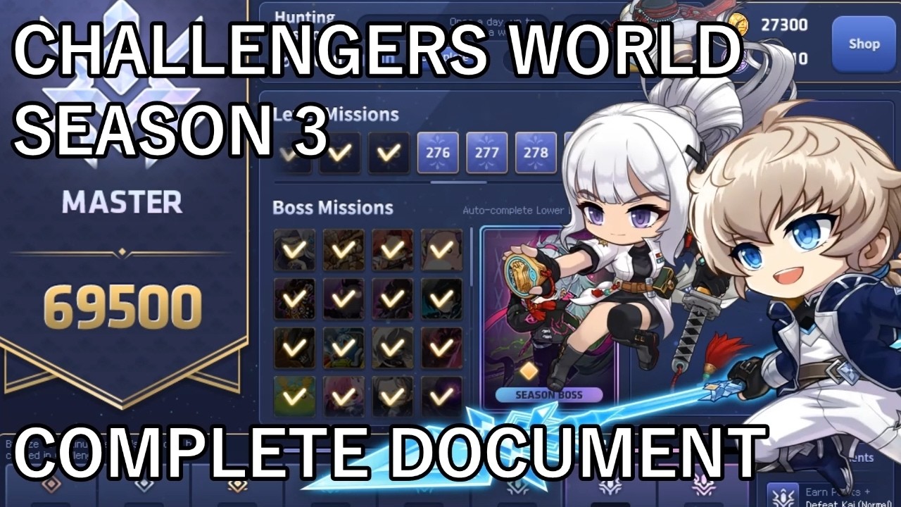 MapleStory Challengers World Season 3 COMPLETE DOCUMENT!! (Gearing, Progression, Events, & More!)