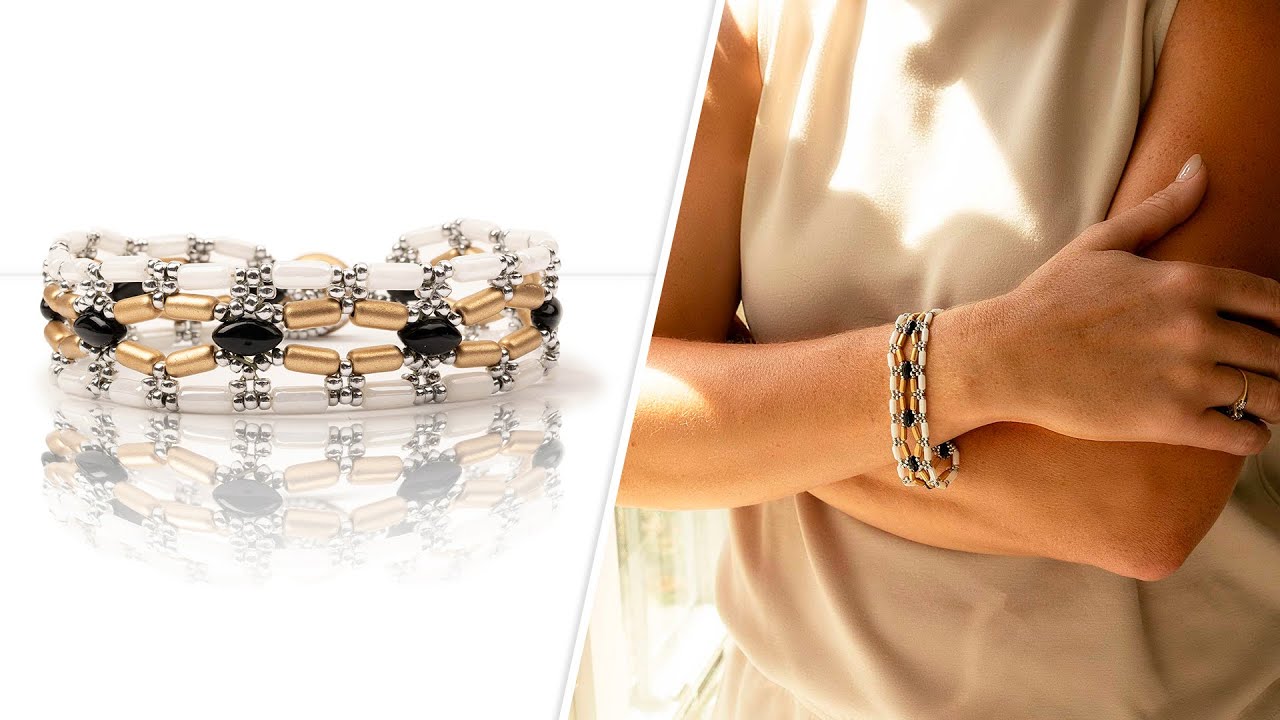 Glazed Onyx Bracelet - DIY Jewelry Making Tutorial by PotomacBeads