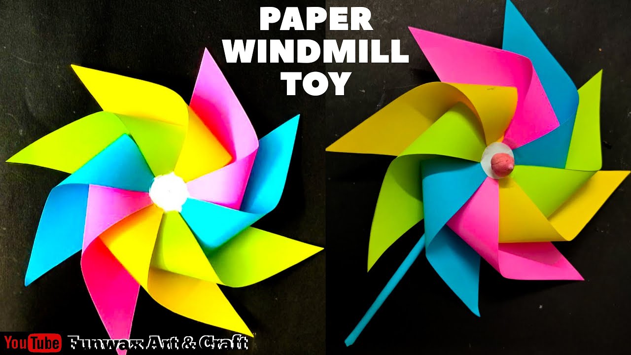 How to make colourful pinwheel | DIY paper Windmill spinning toy for kids | Easy Stress buster toy