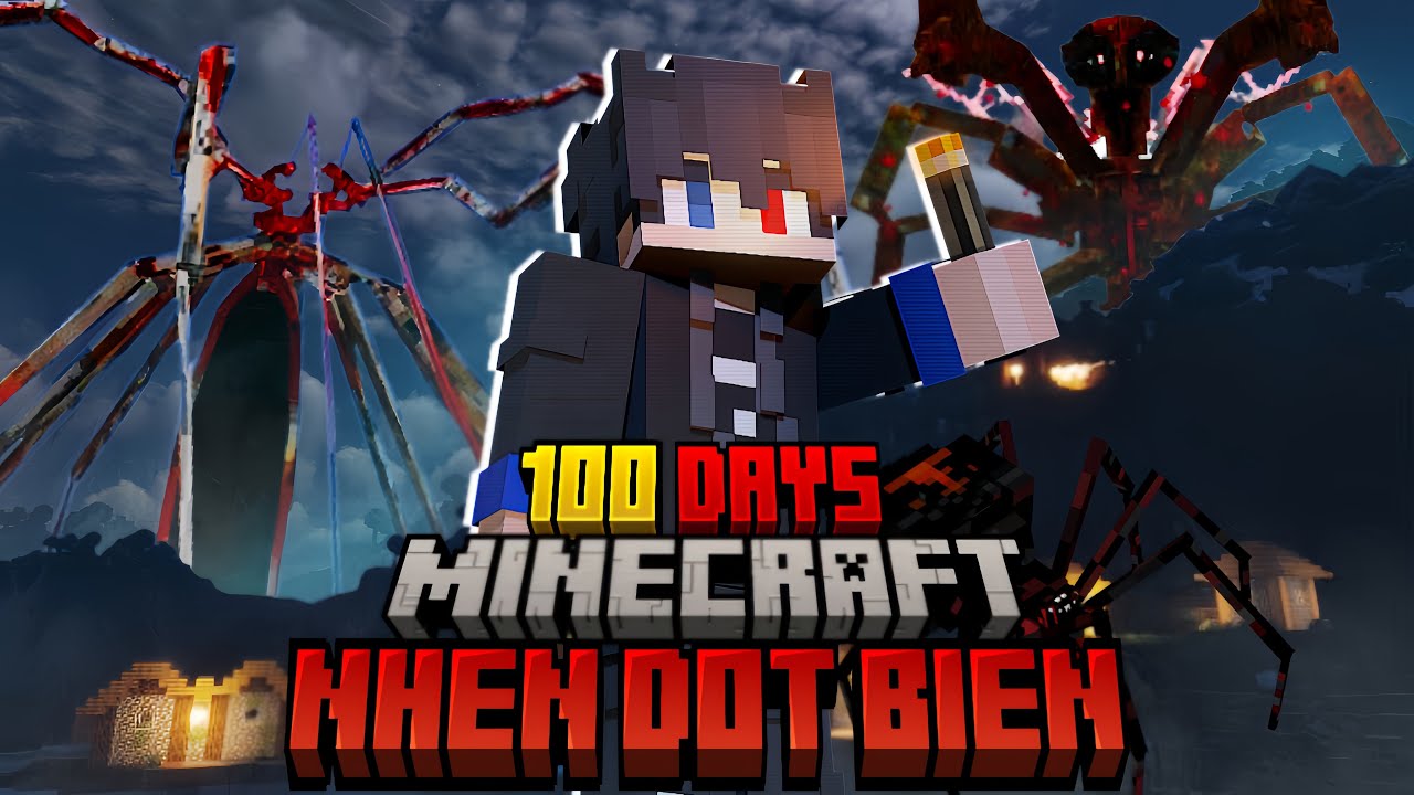 100 Ngày Sinh Tồn Siêu Khó Giữa Thế Giới Nhện Đột Biến Trong Minecraft