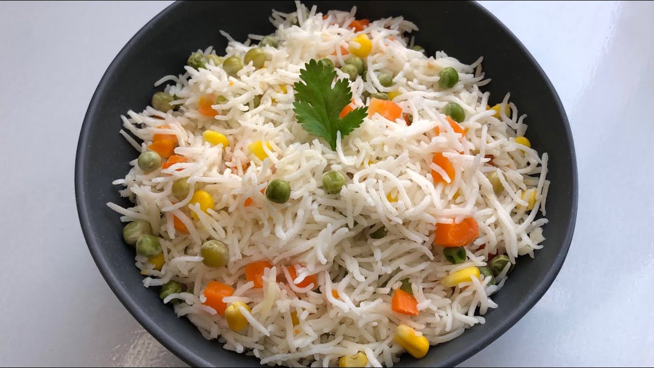 Perfect Steamed Vegetable Rice | Fluffy Rice Recipe With Tips!!