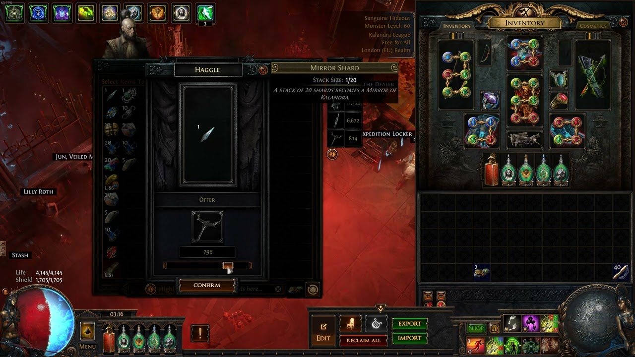 [POE 3.19] Mirror shard from tujen