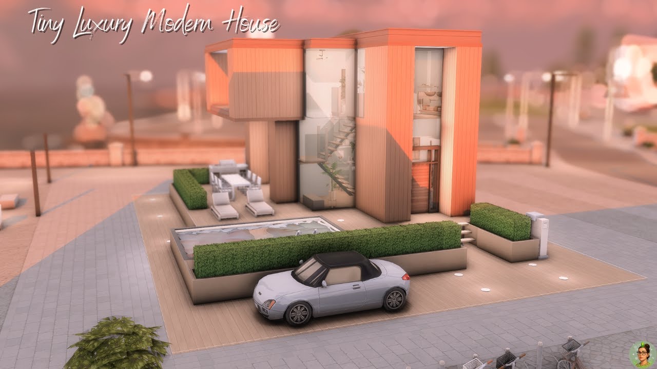 Tiny Luxury Modern House 🏡 | Stopmotion Build | No CC | The Sims 4