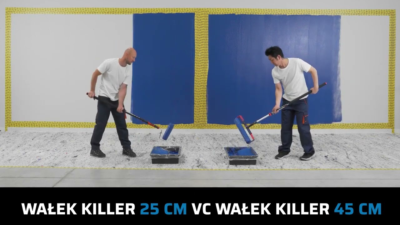 Por&oacute;wnanie malowanie Wałek Killer 25cm i wałek Killer 45cm Blue Dolphin Tapes