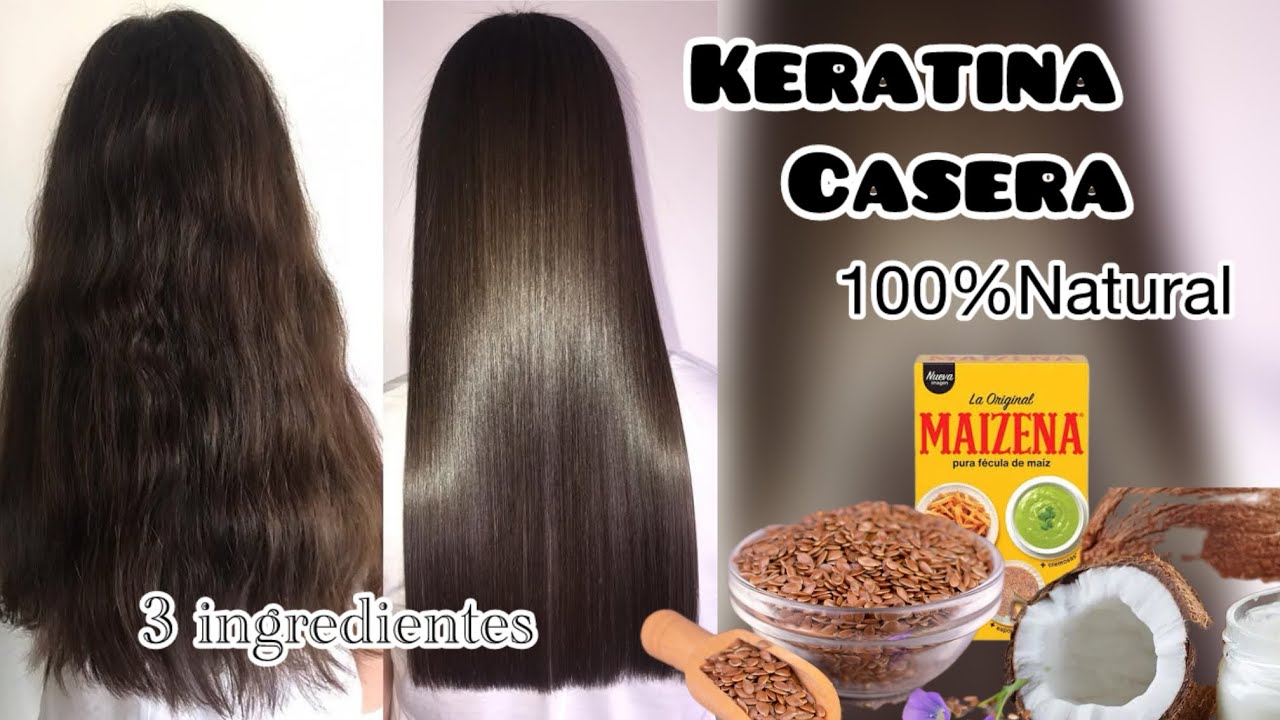 KERATINA CASERA Con solo 3 ingredientes (Maizena, Linaza, Aceite de coco) 🥥 