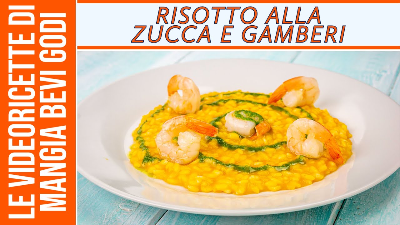 Risotto zucca e gamberi - PRIMO DI PESCE AUTUNNALE FACILE E VELOCE