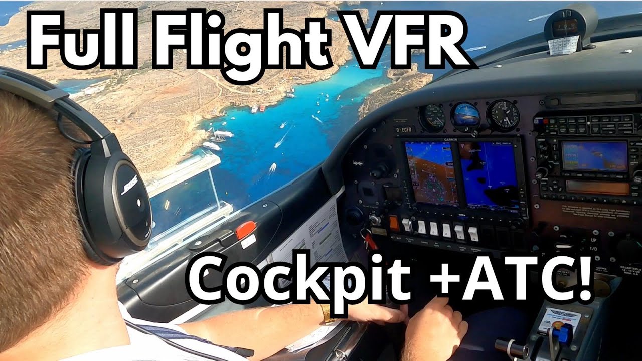 Full VFR Flight with ATC Audio | GoPro Cockpit Footage Malta