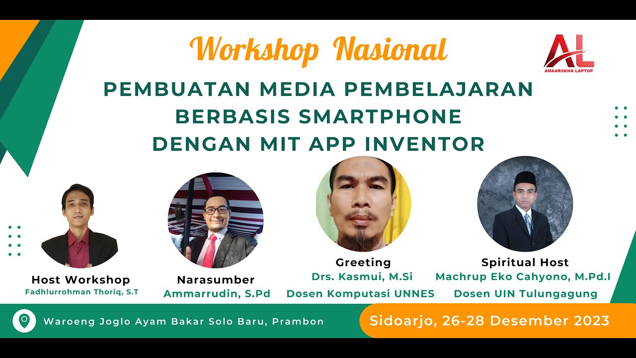 WORKSHOP NASIONAL CODING PEMBUATAN MEDIA PEMBELAJARAN BERBASIS SMARTPHONE DENGAN MIT APP INVENTOR