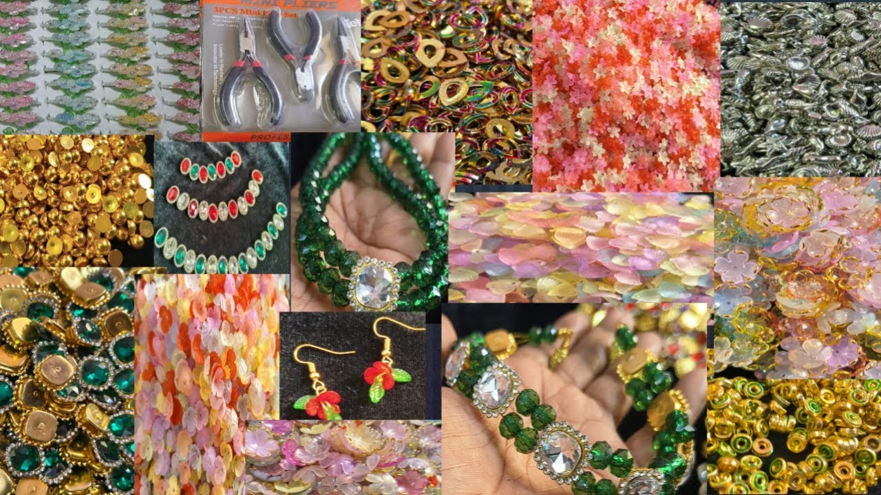 Unboxing Brooch material / Aari material/ jwellery making material  wholesale