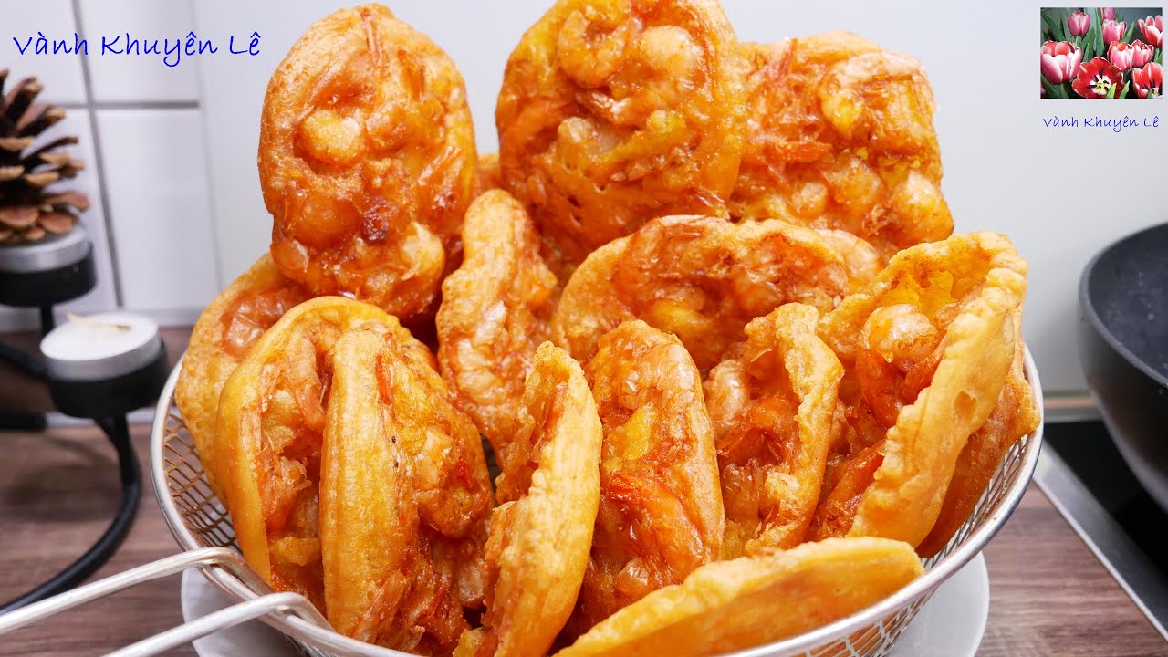 Làm Bánh Tôm Hồ Tây, Bánh Tép, Bí quyết Pha Bột Chiên giòn xốp, giòn lâu không hút Dầu, Vanh Khuyen
