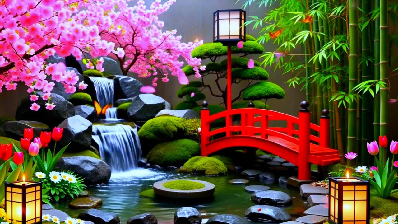 Soothing Spa Piano Music 🌿 Relaxing Sleep Music & Nature Sounds, Bamboo Water Fountain, Calm Music