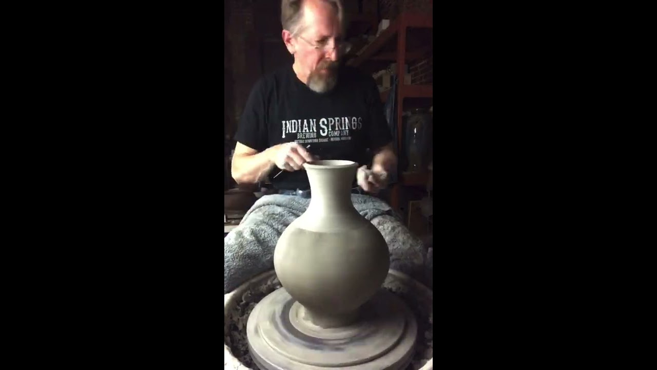 Creating a 2-part textured vessel on the potter's wheel