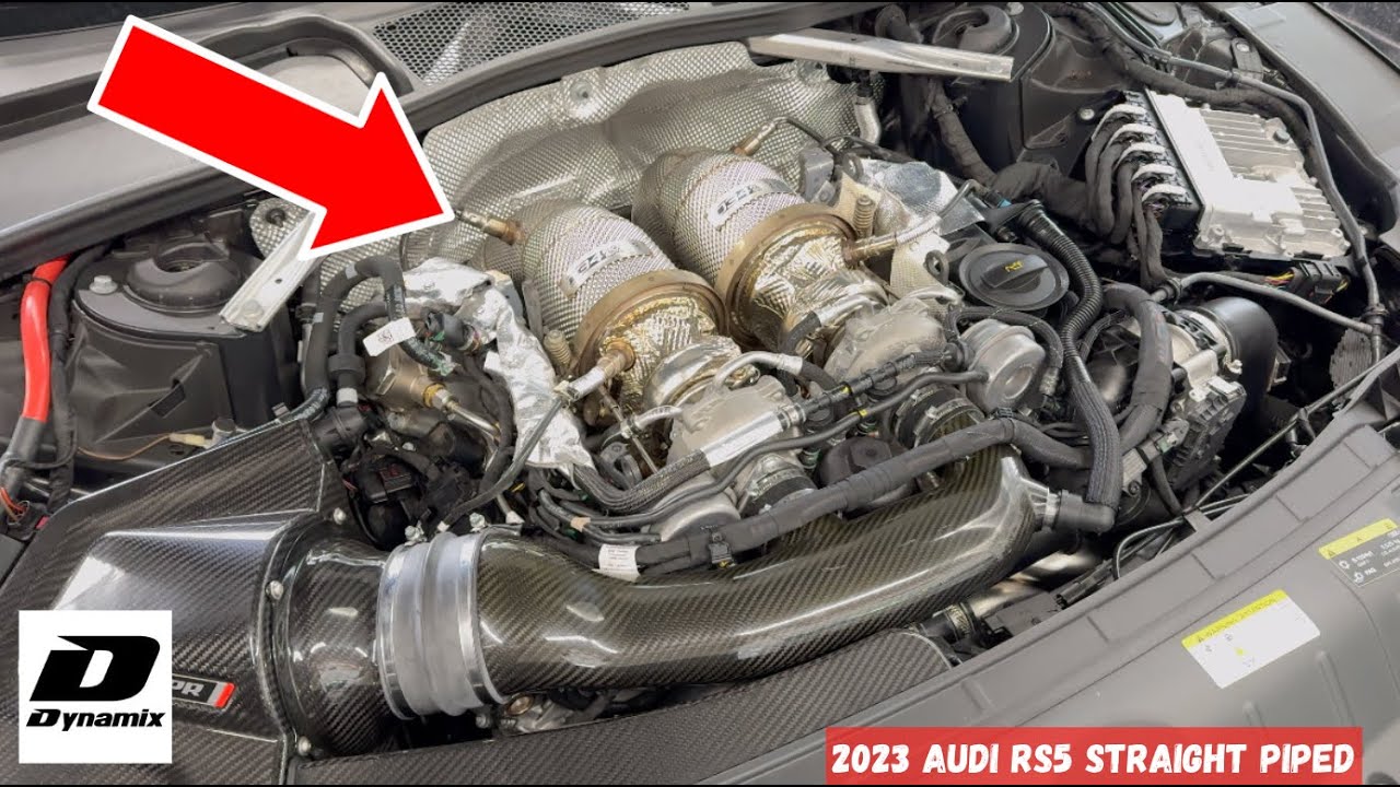Даунпайпы Audi RS5 034 Motorsport 2023 года в паре с выхлопной системой AWE Touring (ЗВУЧИТ БЕЗУМНО)