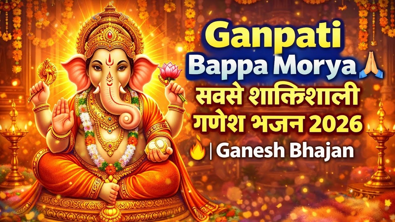 गणपति बप्पा मोरया🙏| 2026 का सबसे शक्तिशाली गणेश भजन | Ganpati Bappa Morya | Hindi Song Video