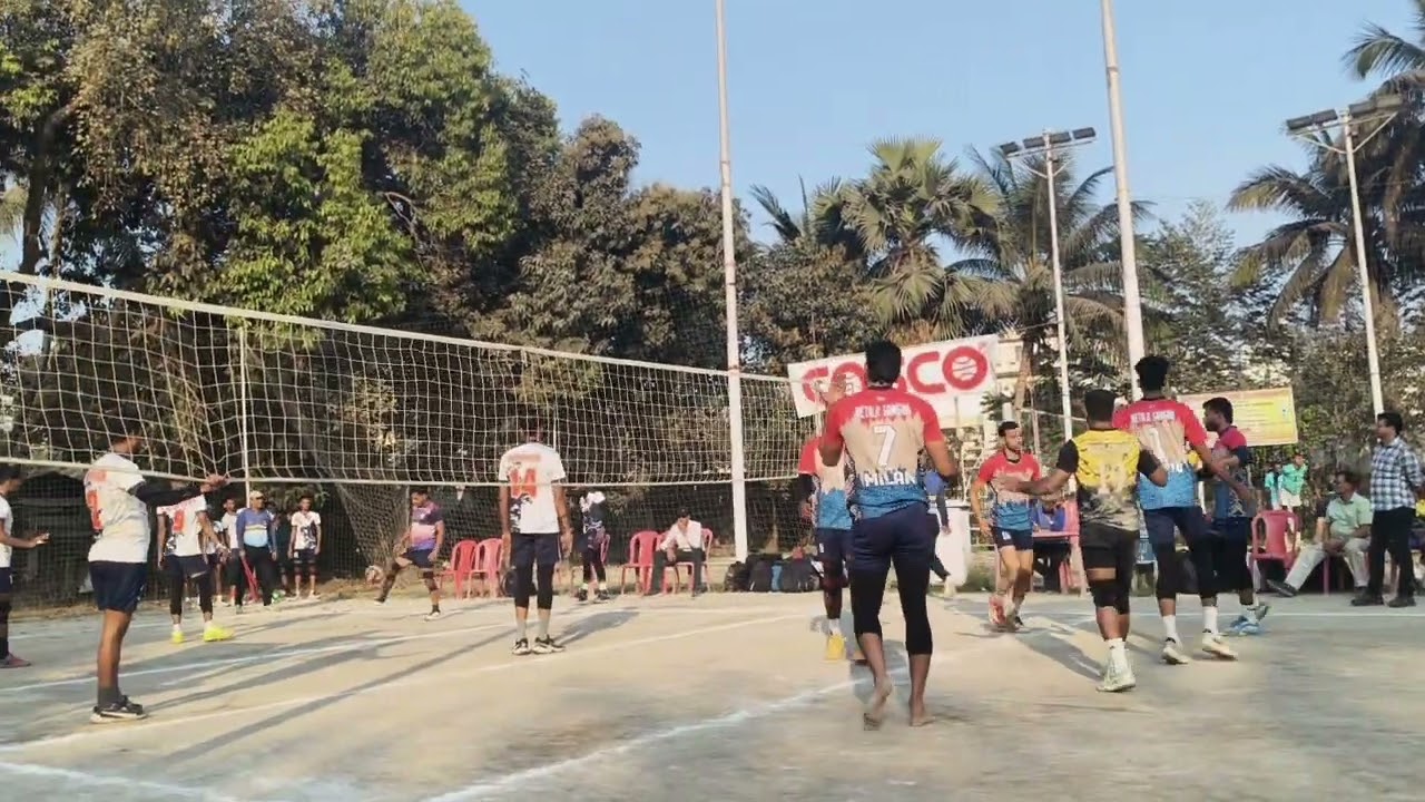 Super division (West Bengal police vs Netaji sangha)volleyball match at Kolkata WBVA 2026