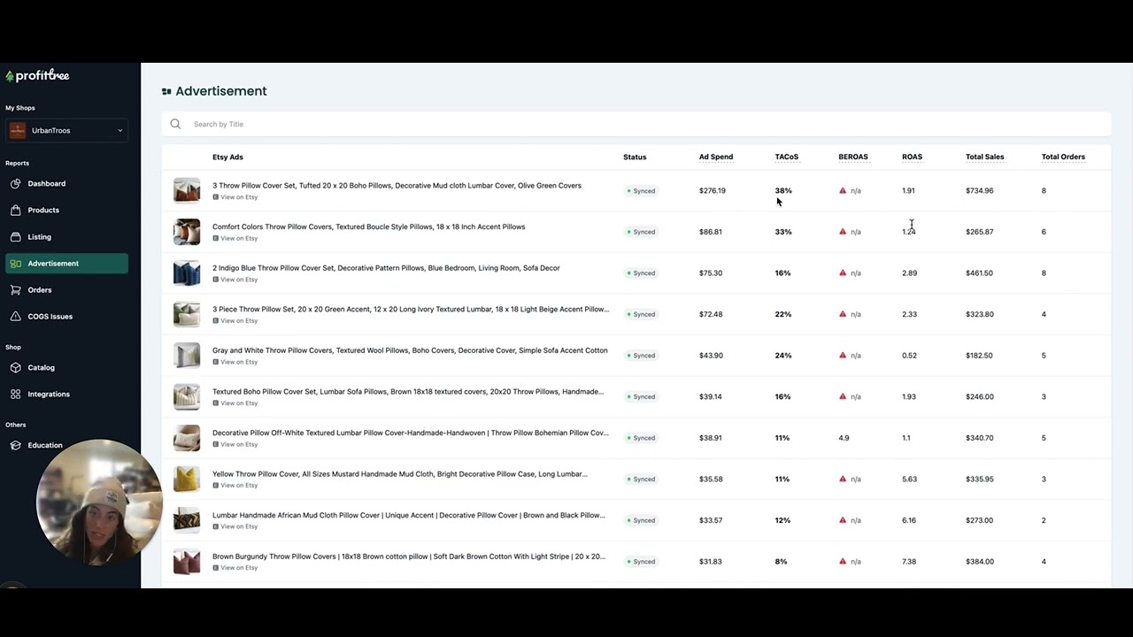 How to Use the ProfitTree Etsy Advertisement Optimizer Tab