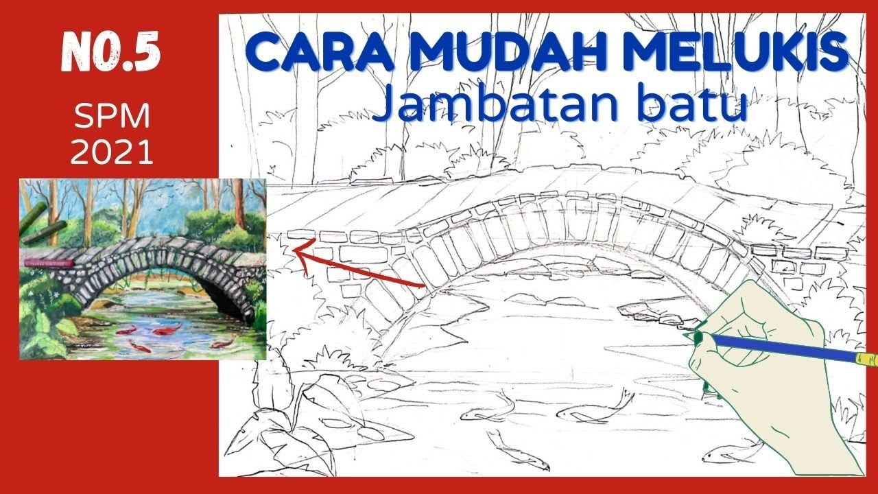 JAMBATAN BATU melukis CARA MUDAH  -Part 2  (PSV SPM K2/ 2021)
