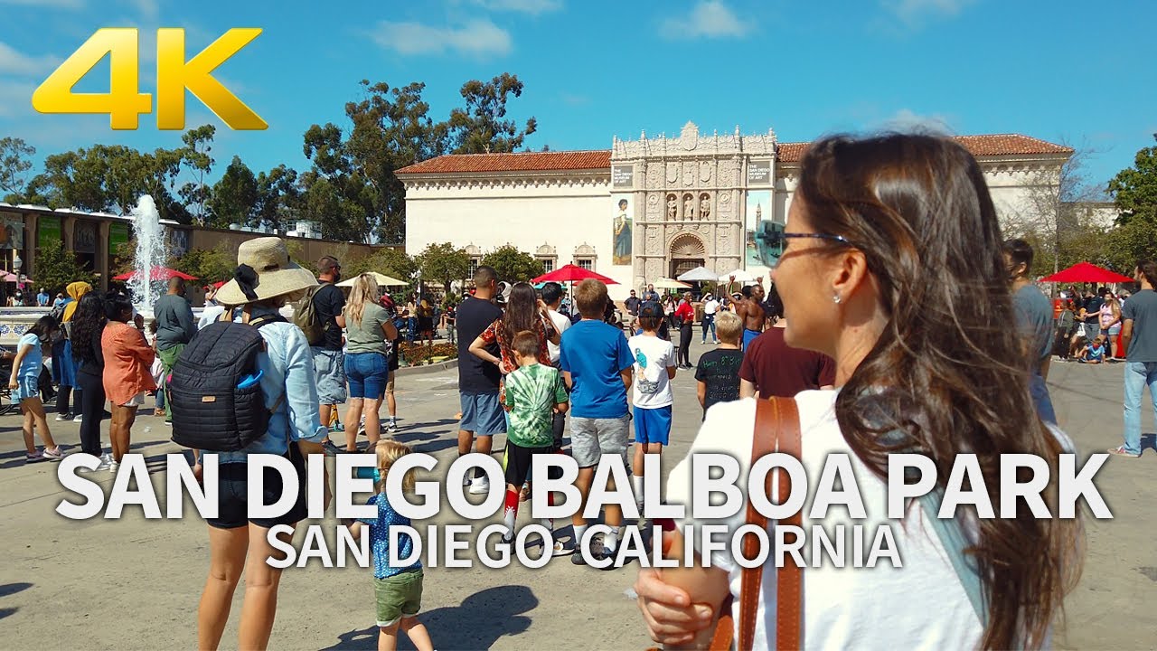 BALBOA PARK - Walking Tour Balboa Park in San Diego, California, USA, Travel, 4K UHD