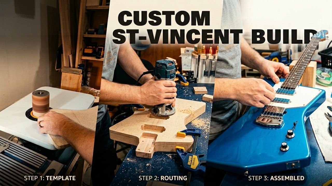 Complete Guitar Build - Watch Every Single Step (this St-Vincent Style) Awesome video to watch.
