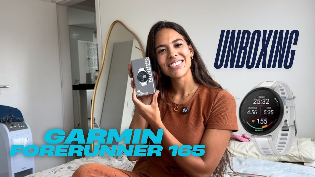 UNBOXING GARMIN FORERRUNER 165 basic branco | aplicativo, relógio e mt mais