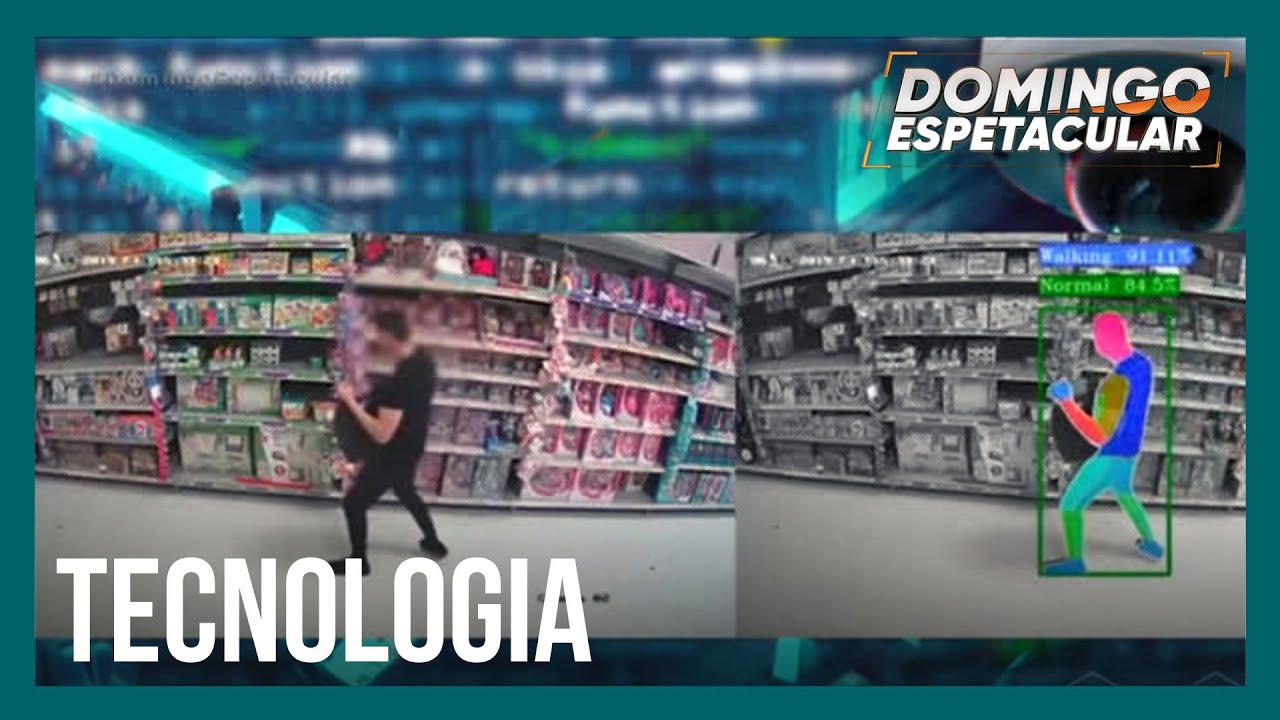 Domingo Espetacular testa inteligência artificial que identifica furtos em supermercado
