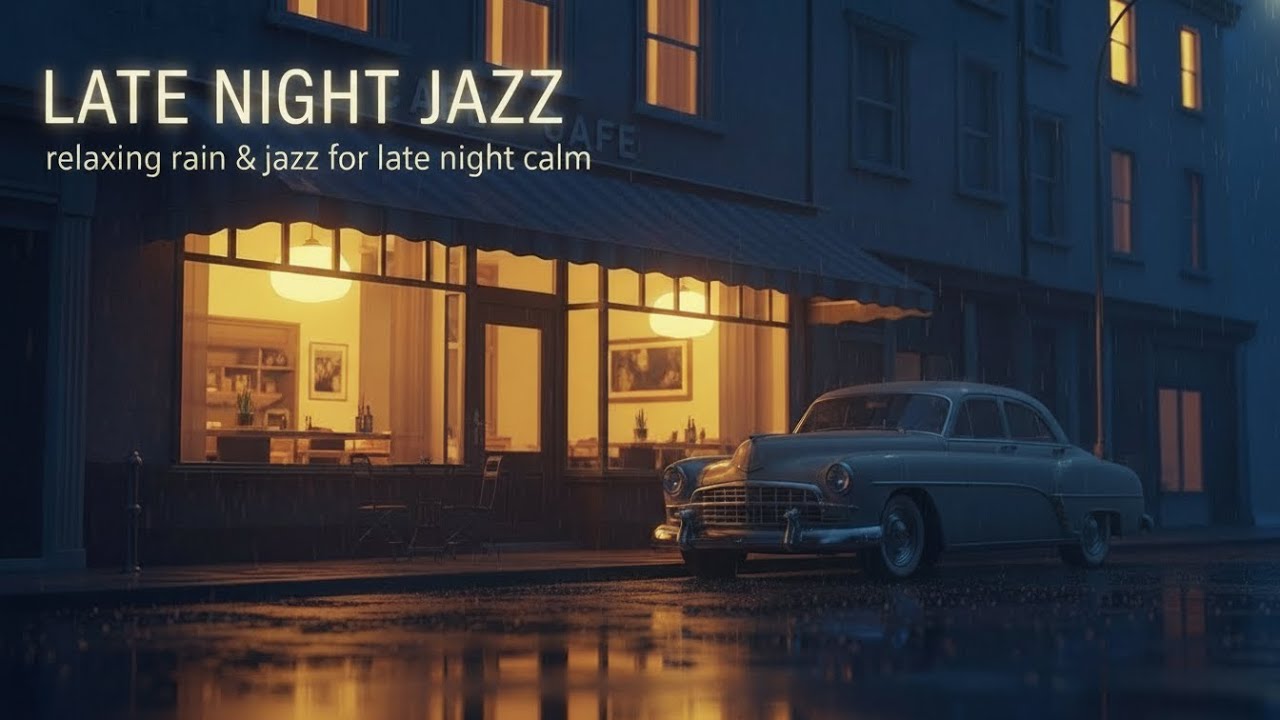 Late Night Rainy Cafe ☕ | Smooth Jazz Piano & Cozy Ambience
