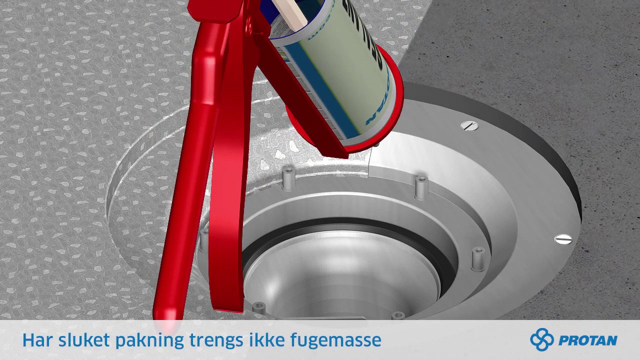 Montering av sluk med klemring (NO)