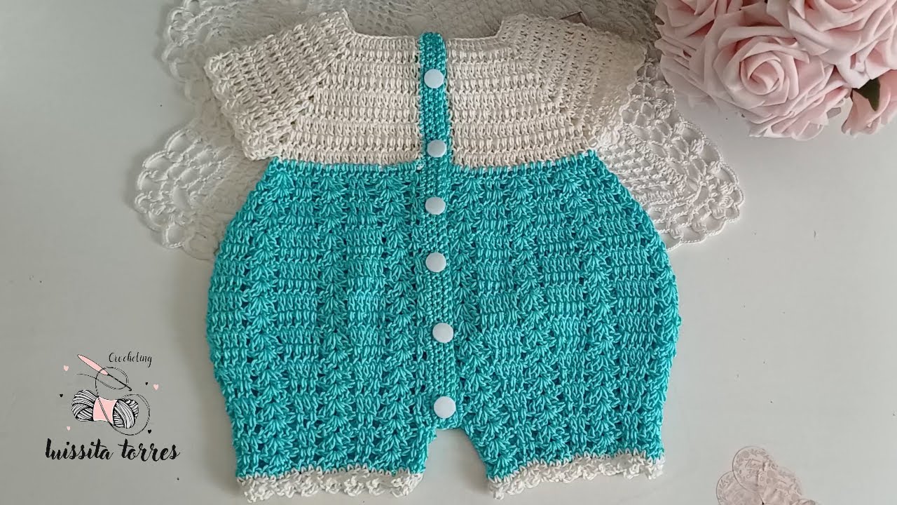 ¡MARAVILLOSO TEJIDO!🥰Lindo Patrón de Crochet paso a paso Fácil y Rápido de Tejer👌 Enterito Para Bebé