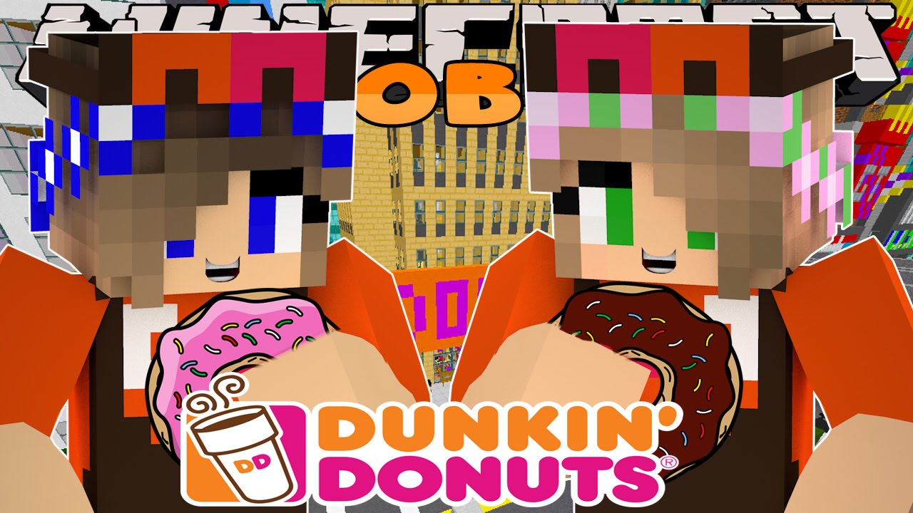 Minecraft Jobs-Little Carly Adventures-WORKING IN DUNKIN' DONUTS w/Little Kelly.