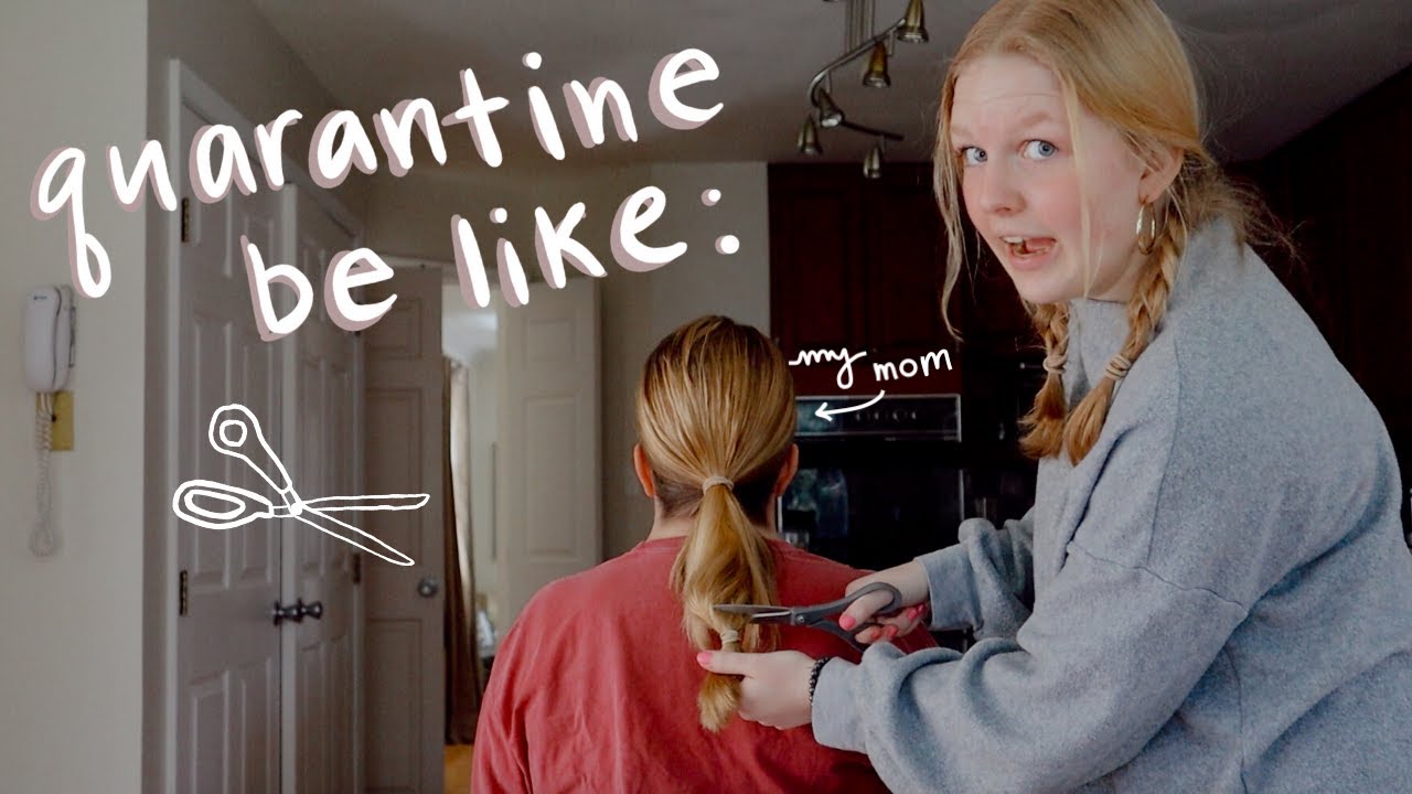 cutting my mom's hair because we're in quarantine