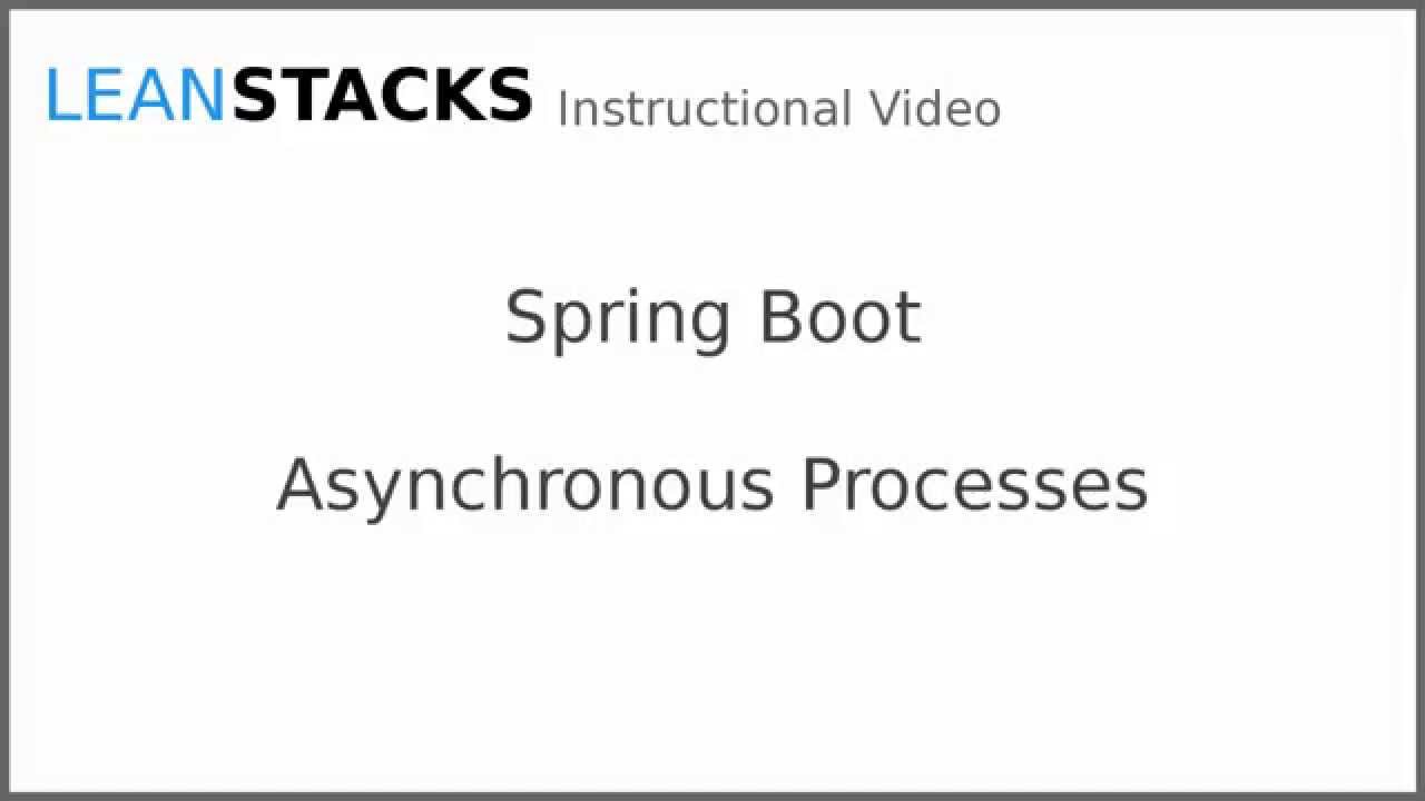Creating Asynchronous Processes with Spring Boot