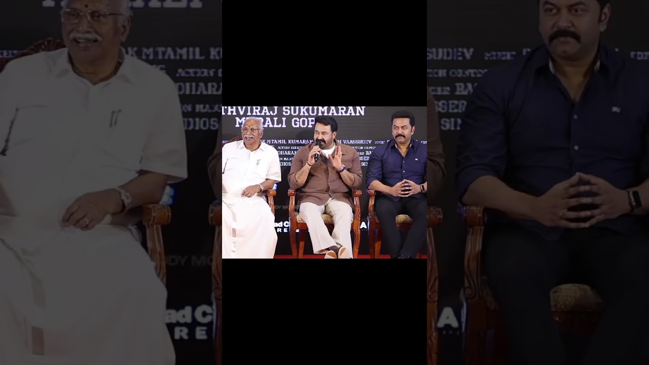 lalettan on fire💯🥵#aura#mohanlal#interview#empuraan2