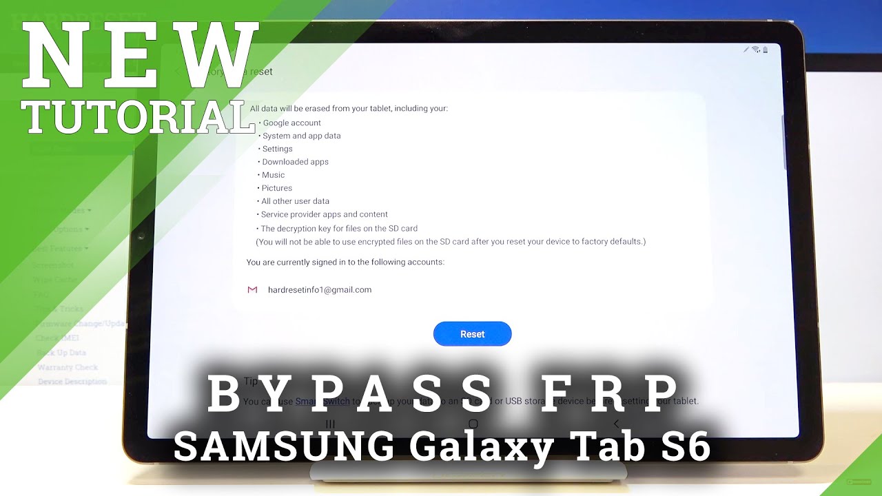 Как разблокировать FRP на SAMSUNG Galaxy Tab S6 - обойти проверку Google