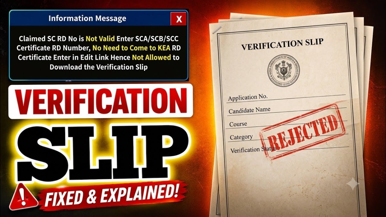 Problem Solved - Sc Category || Kcet Document Verification Slip 2026