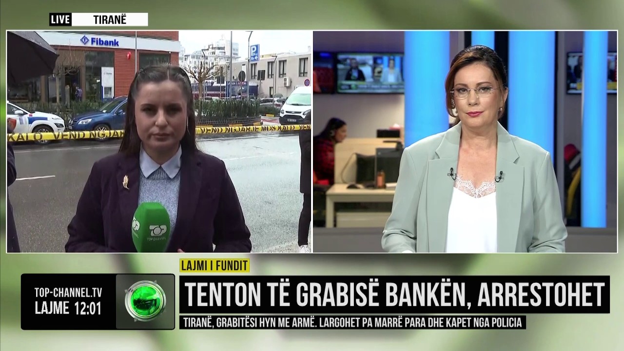 Top Channel/ Tenton të grabisë bankën në Tiranë me armë, largohet pa marrë para dhe arrestohet