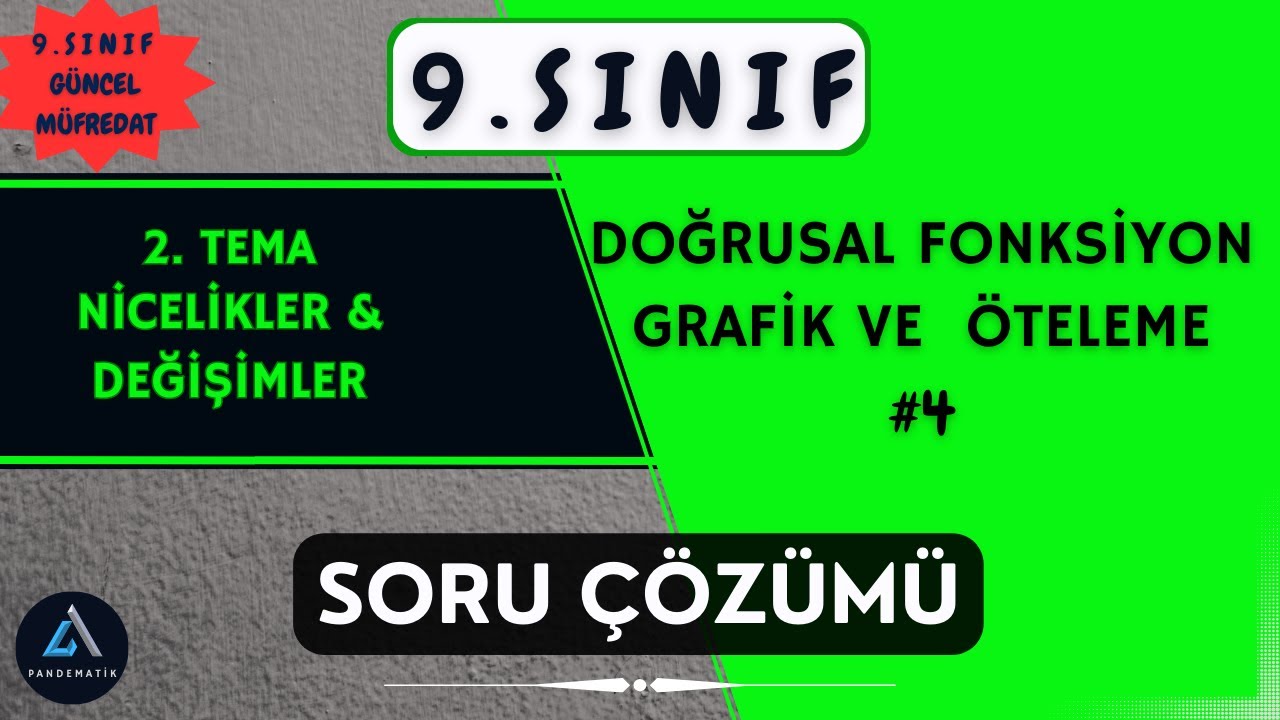 Doğrusal Fonksiyon Grafiklerinde Öteleme Soru Çözümü | 9.Sınıf Matematik | Yeni Müfredat 2025