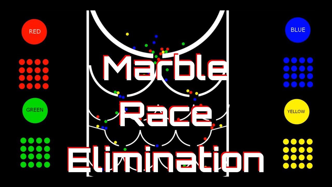 Marble Race Elimination : 4 Colors Epic Battle Part 1