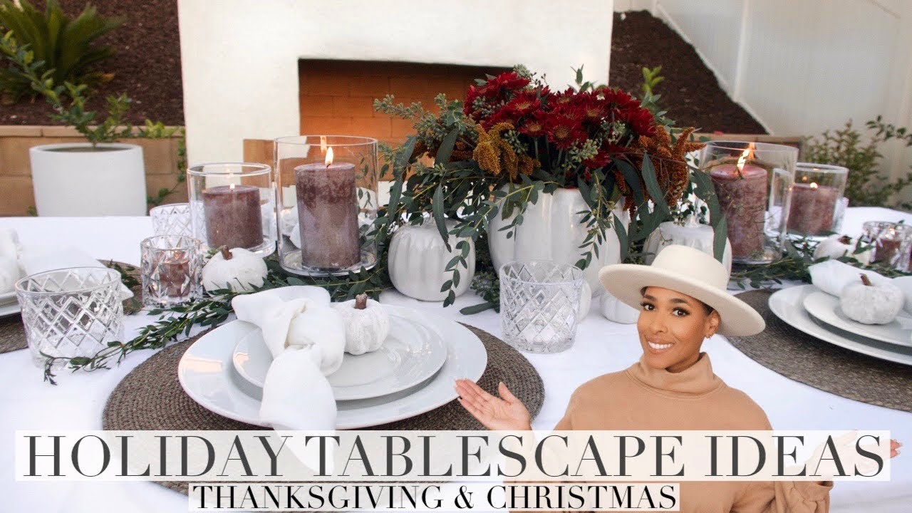 HOLIDAY TABLESCAPE IDEAS | THANKSGIVING & CHRISTMAS | BUDGET FRIENDLY | DECORATE WITH ME