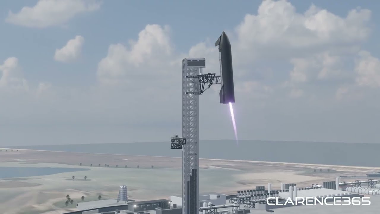 SpaceX Starship Catch Short animation.