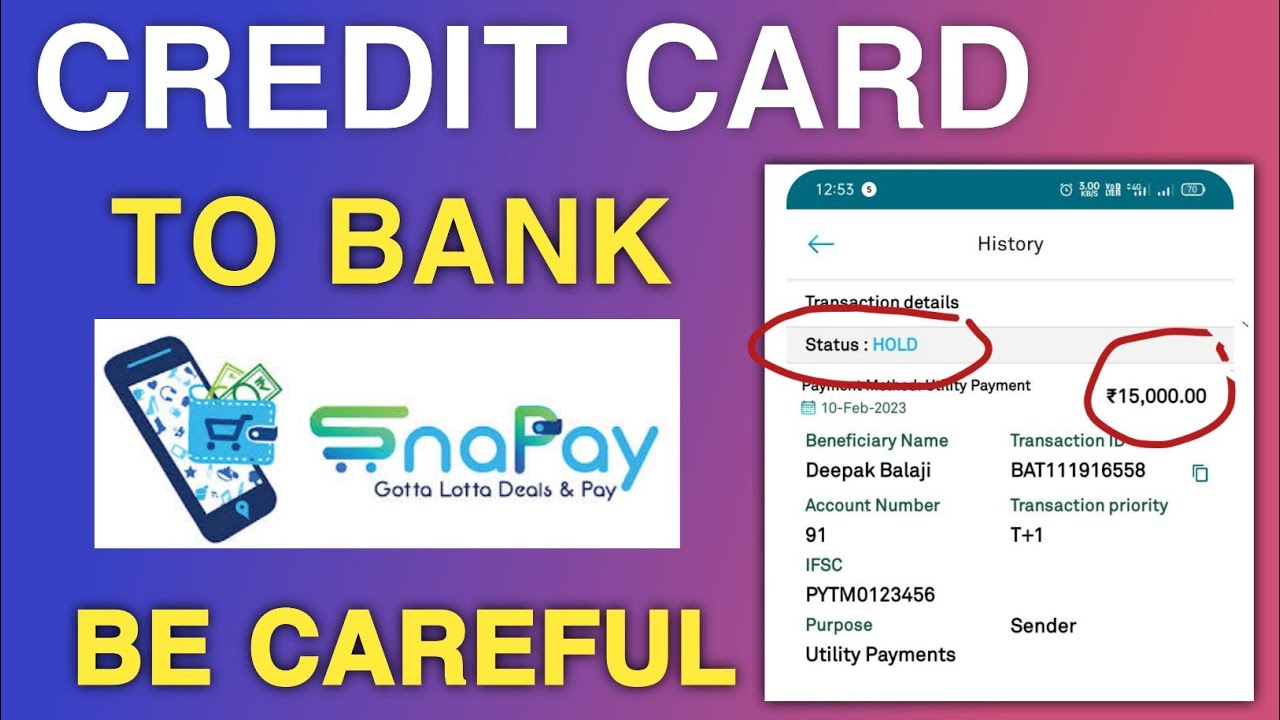 Credit Card Money Transfer To Bank Account Using SnaPay be careful